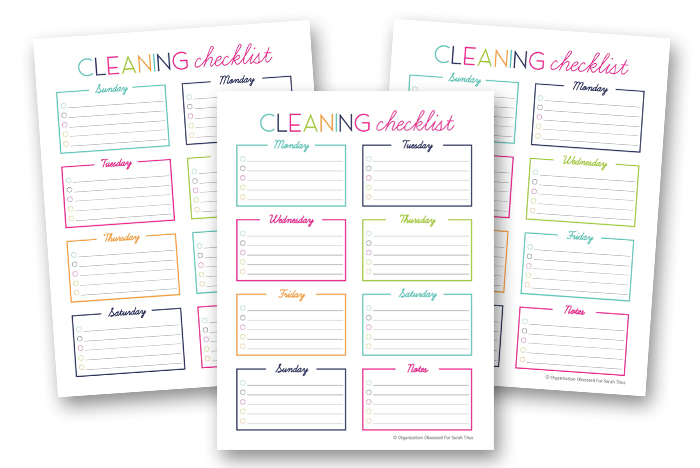 Homemade Cleaning Recipes Binder - Cleaning Checklist