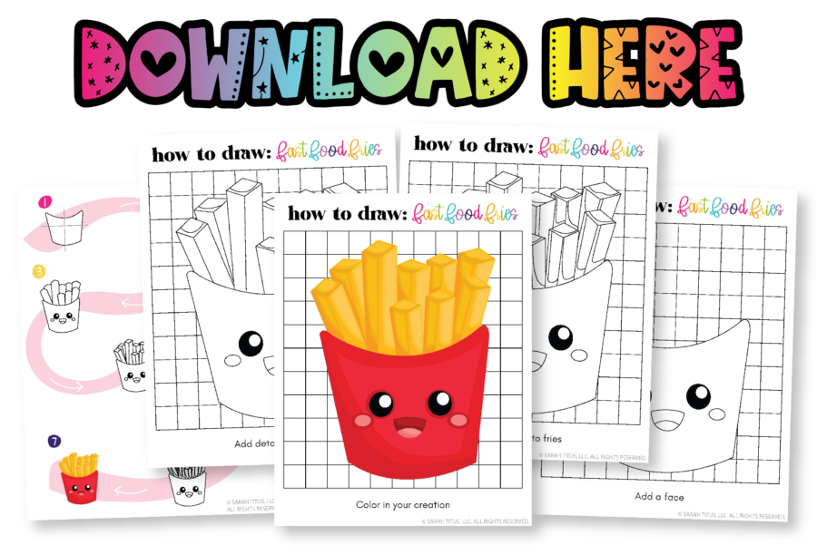 How to Draw French Fries Step by Step for Beginners - Free Printable