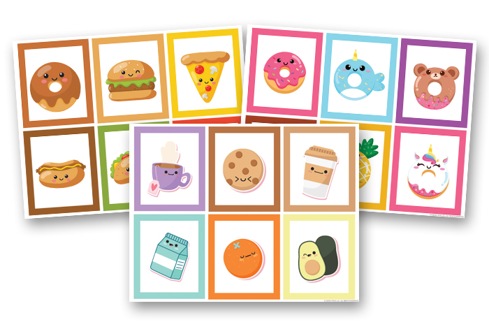Memory Cards Game Binder - Food