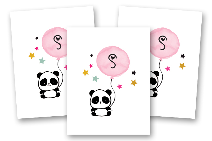 Monogram Wall Art Binder - Pandas