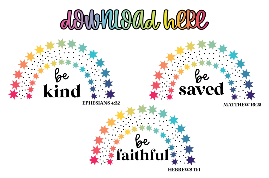 SVG Files to Download - Faith Star Rainbow Graphics