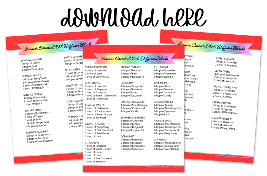 25 Summer Essential Oil Diffuser Blends (+Free Printable)