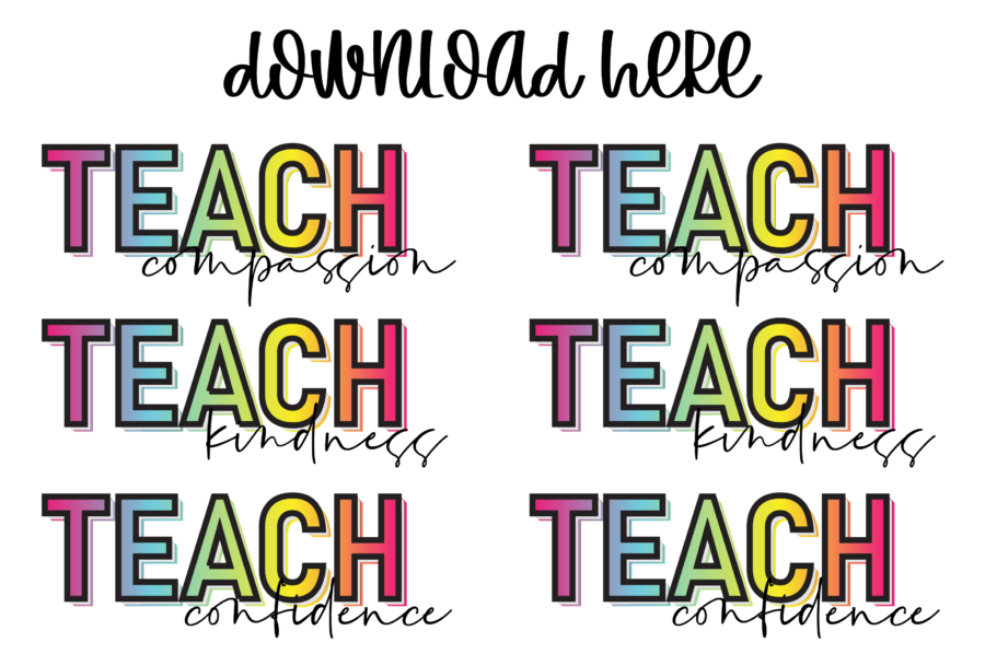 Free SVG Designs - Teach Compassion Kindness Confidence SVG