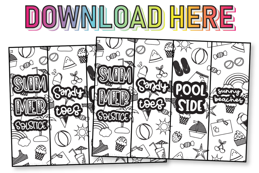 Free Summer Bookmarks Printables to Color Download Here