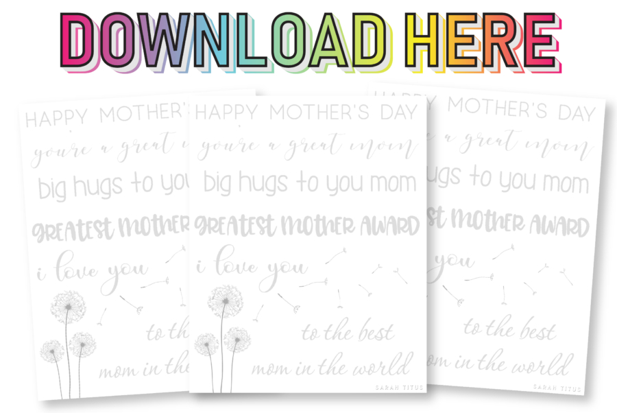 Happy Mother’s Day Free Hand Lettering Practice Sheet Download