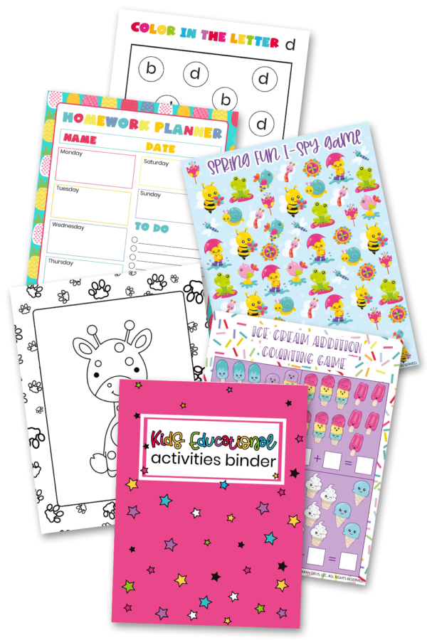 Kids Educational Activities Binder