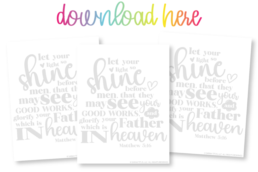 Let Your Light Shine Advanced Hand Lettering Practice Sheet