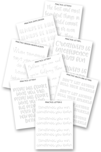 30 Awesome Motivational Quote Hand Lettering Practice Sheets