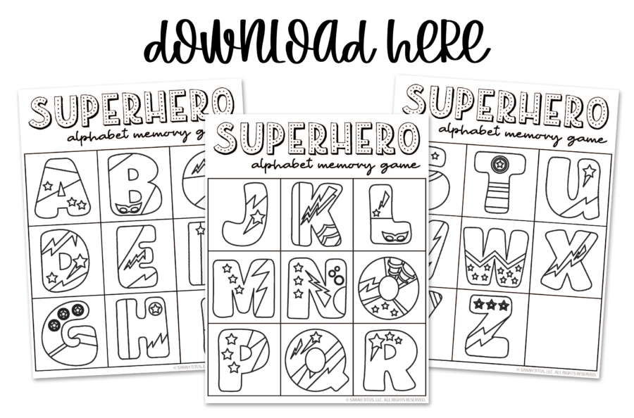 Black and White God is My Superhero Memory Game Alphabet Printables For Kids To Play