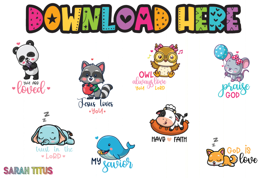 Cute Christian Digital Animal Stickers Download