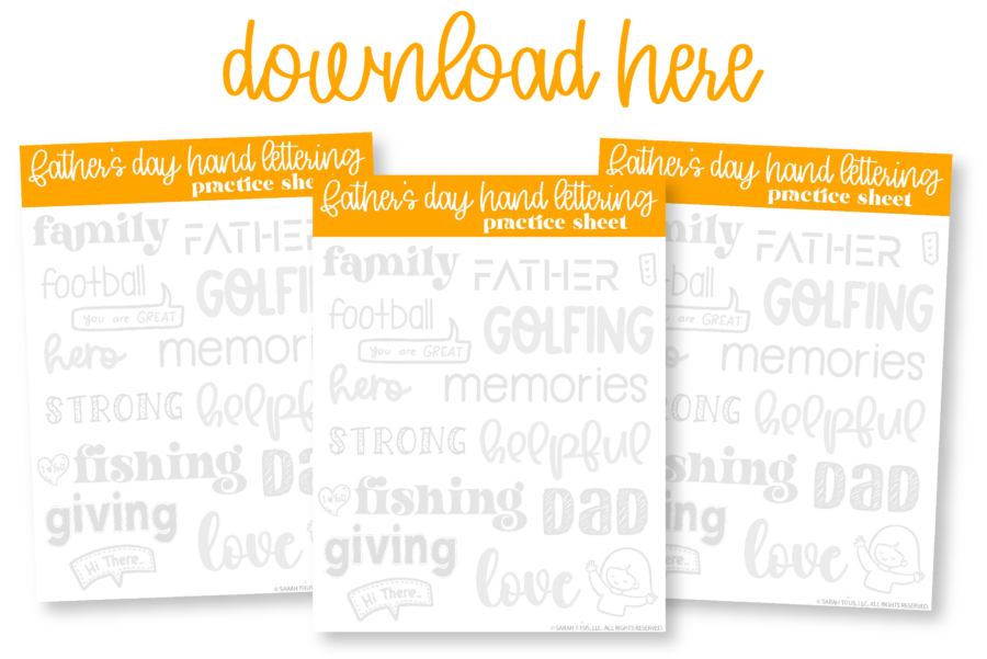 Father's Day Hand Lettering Practice Sheet