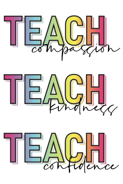 Free SVG Designs – Teach Compassion Kindness Confidence SVG-01