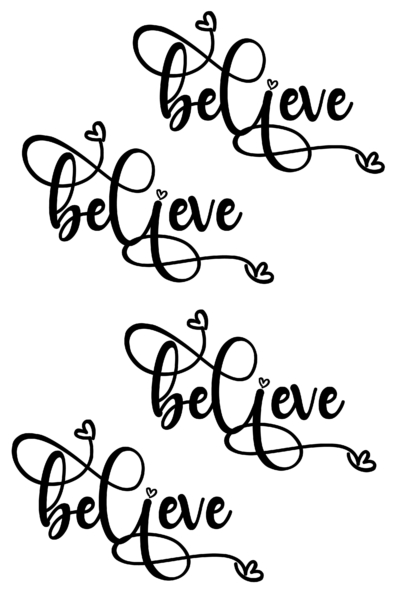 Free SVG Heart Hand Lettered- Believe-01
