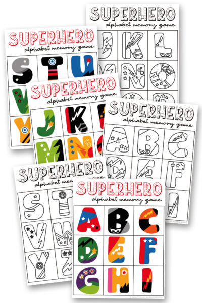 God is My Superhero Memory Game Alphabet Printables For Kids To Play