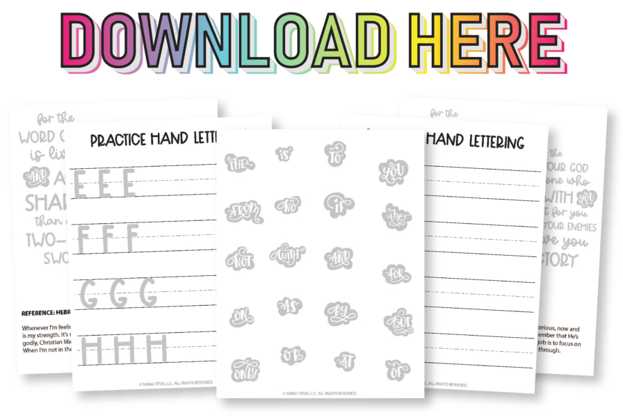 Hand Lettering Examples Strength Hand Lettering Verses for Strength Workbook - Sarah Titus