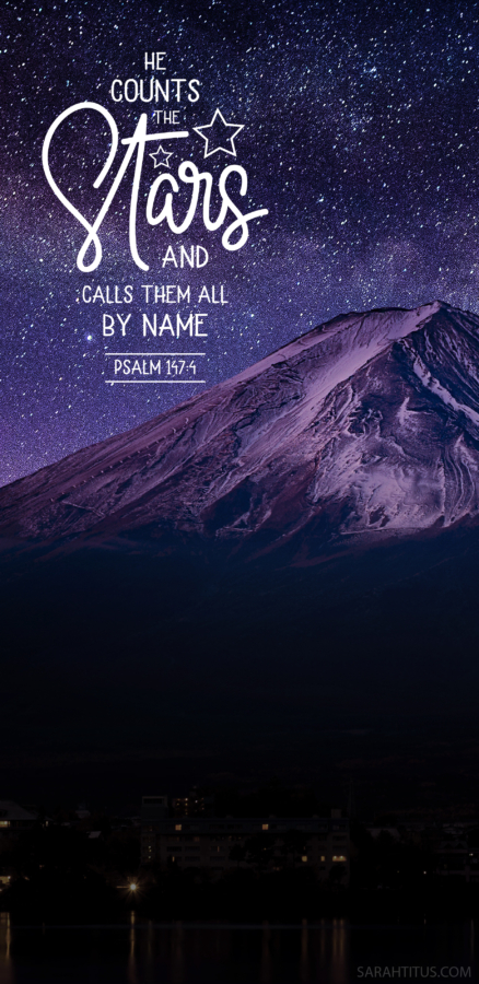 He counts the stars of a Christian wallpaper phone