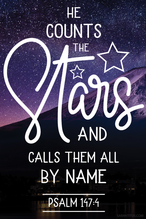 He counts the stars of the Christian wallpaper