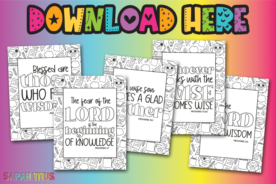 The Lord Gives Wisdom Coloring Sheets