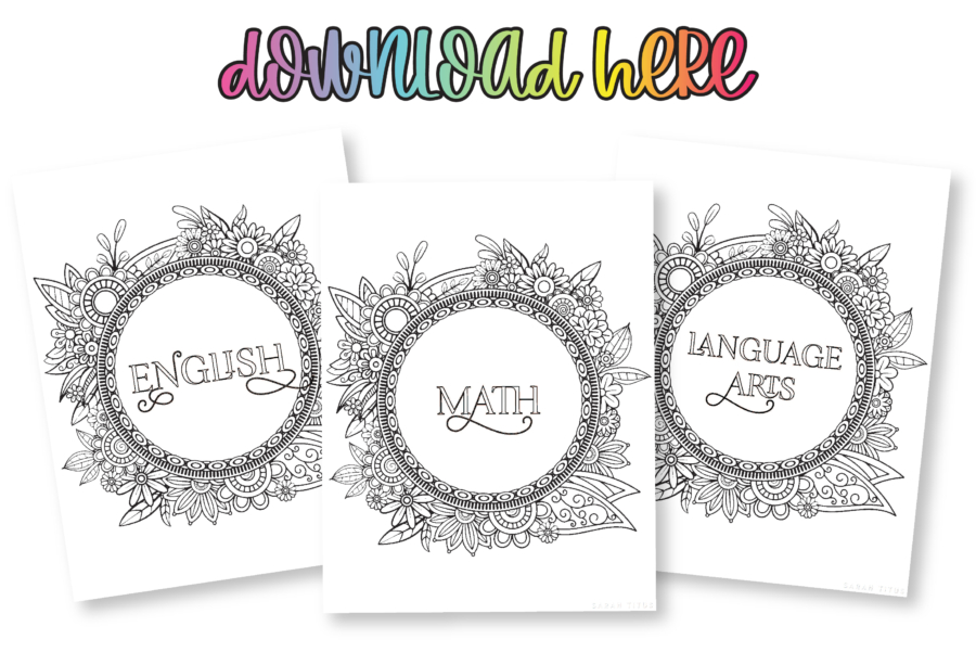 40+ Free Floral Art Coloring Printable Binder Dividers And Covers For Students