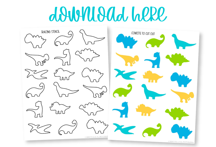 Dinosaur Confetti Stencil Printable Download