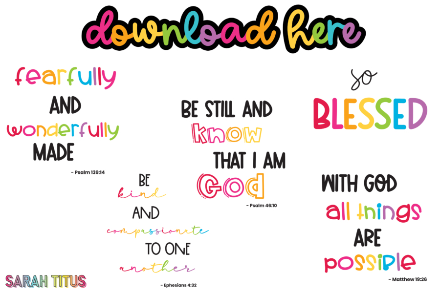 Rainbow Scripture Digital Stickers