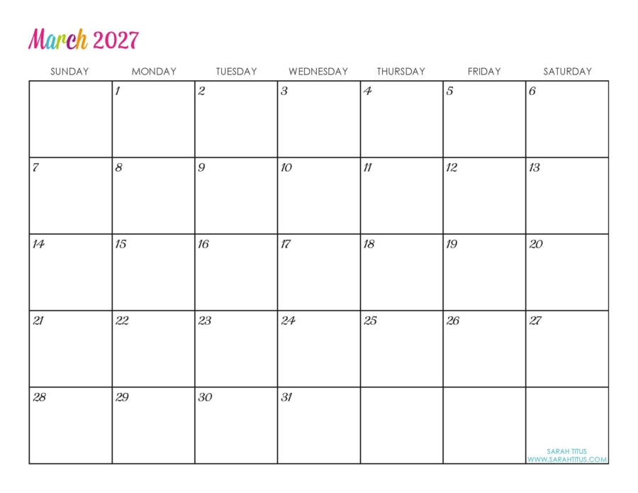 2027 Calendars