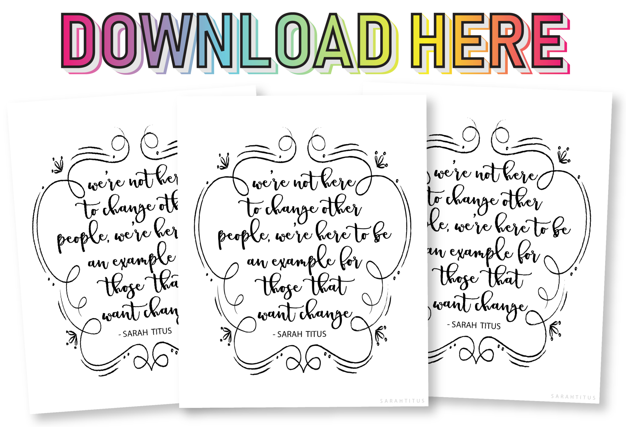 Beautiful Motivational Wall Art Quote Printable - Sarah Titus