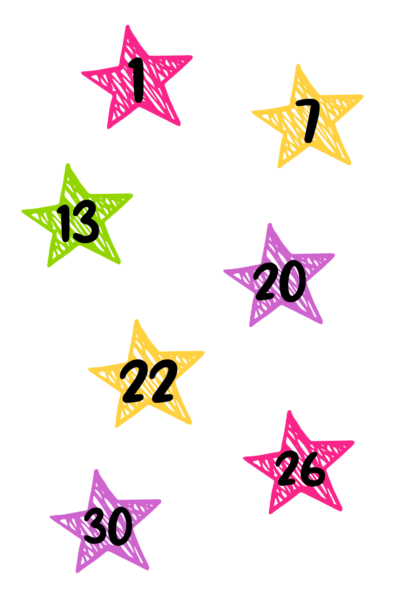 Colorful Stars Numbers Digital Planner Stickers