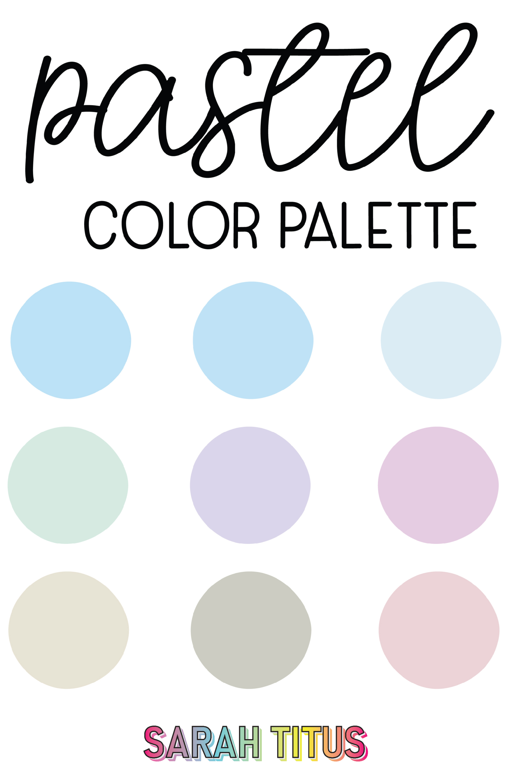 Pastels Color Palettes Sarah Titus