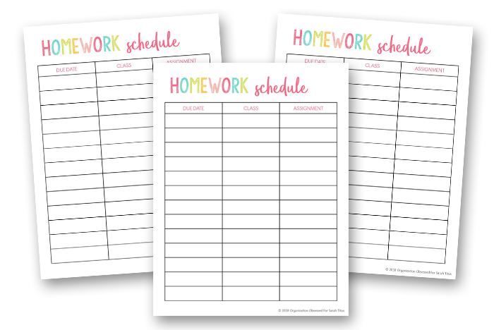 Student Planner - Homework Schedule