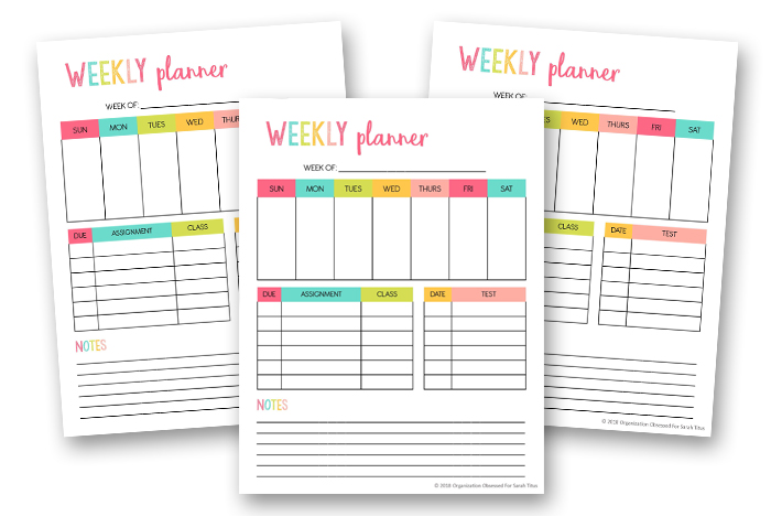 Student Planner - Weekly Planner