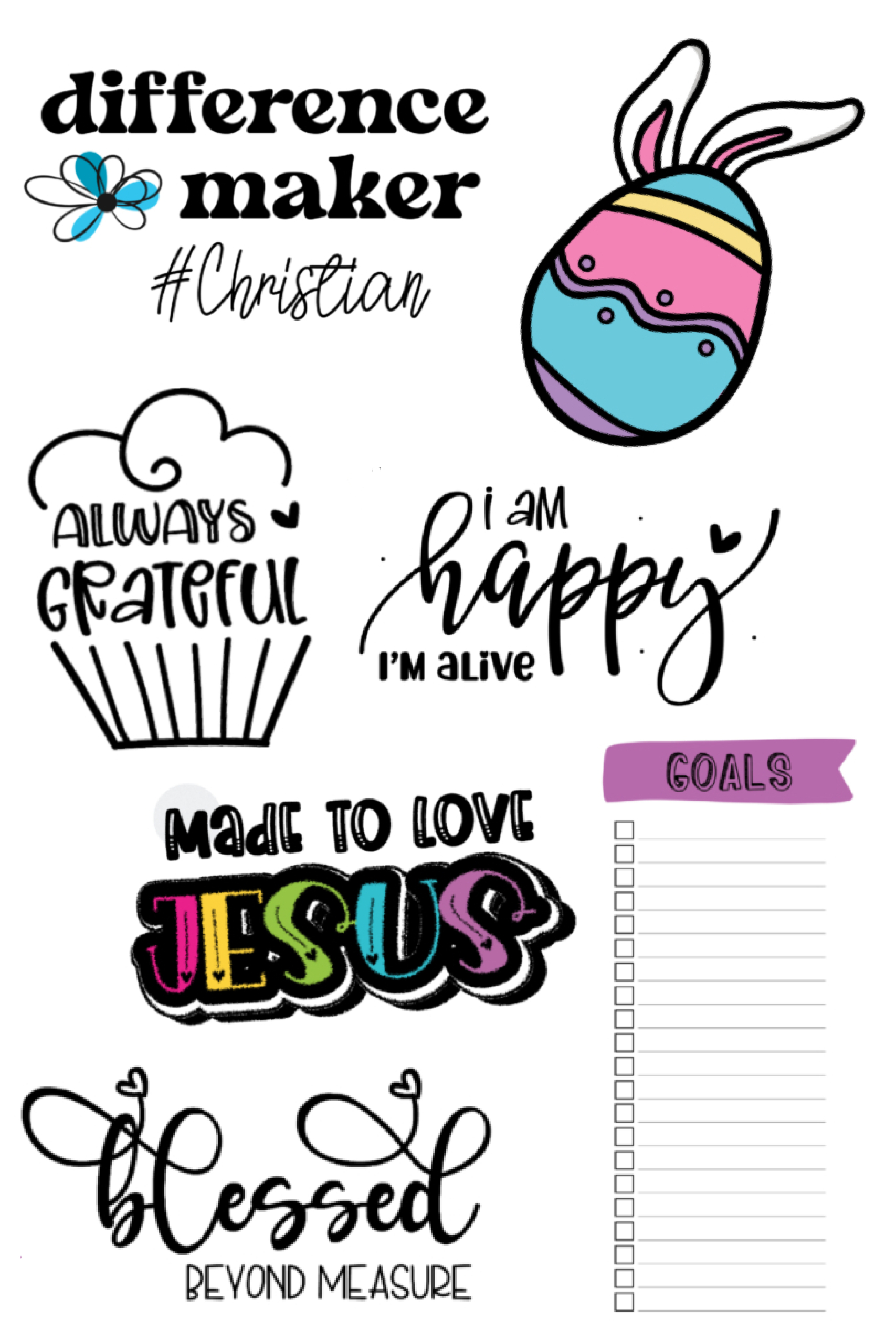 Free Colorful and Cute Digital Stickers  Free planner stickers, Digital  sticker, Digital planner