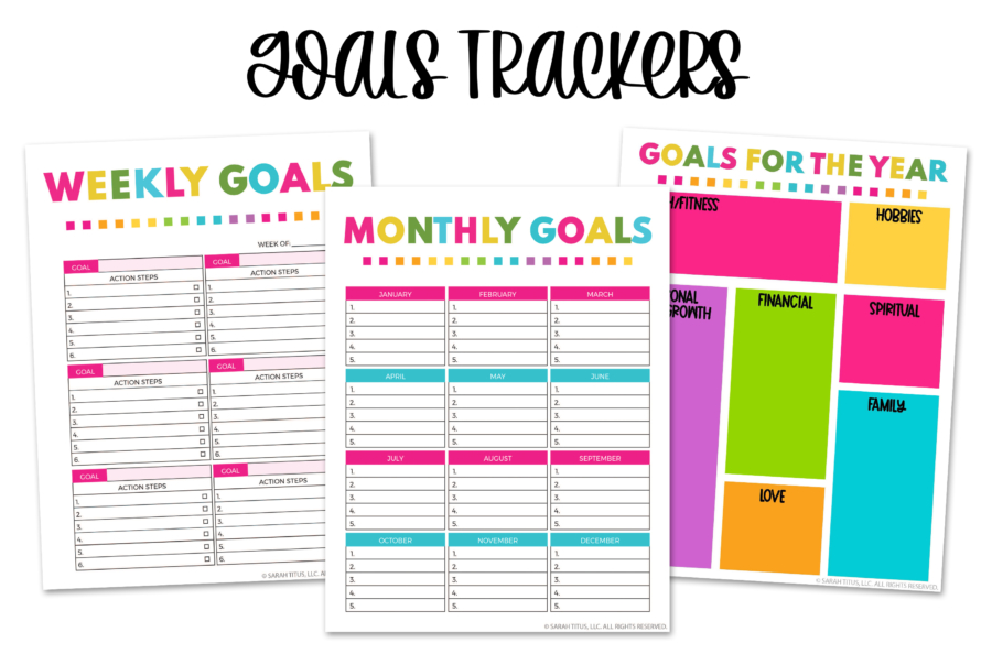 2024 Family Planner Printable Goal Setting Monthly Weekly Daily Brain Dump  Planner Bundle Christian Planner 