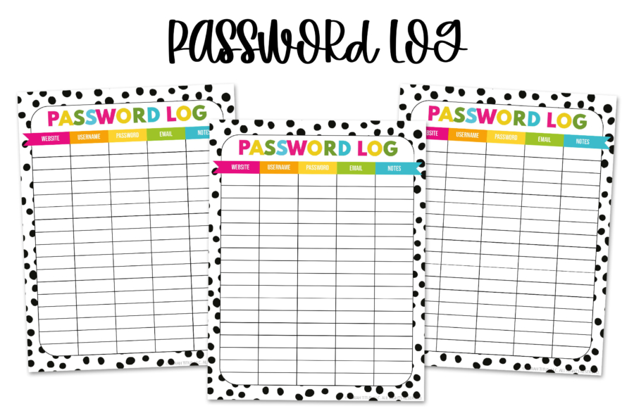 Daily Planner - Password Log