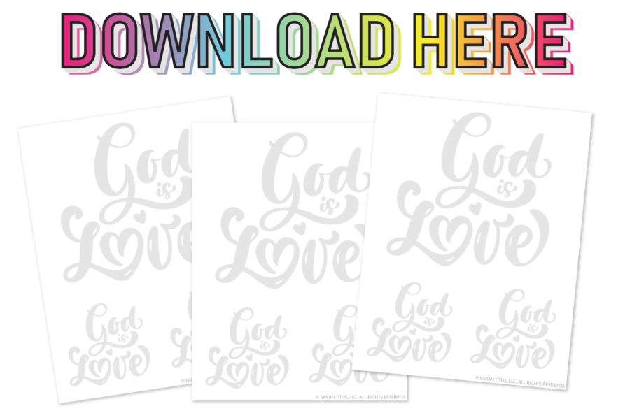 God is Love Hand Lettering Worksheet