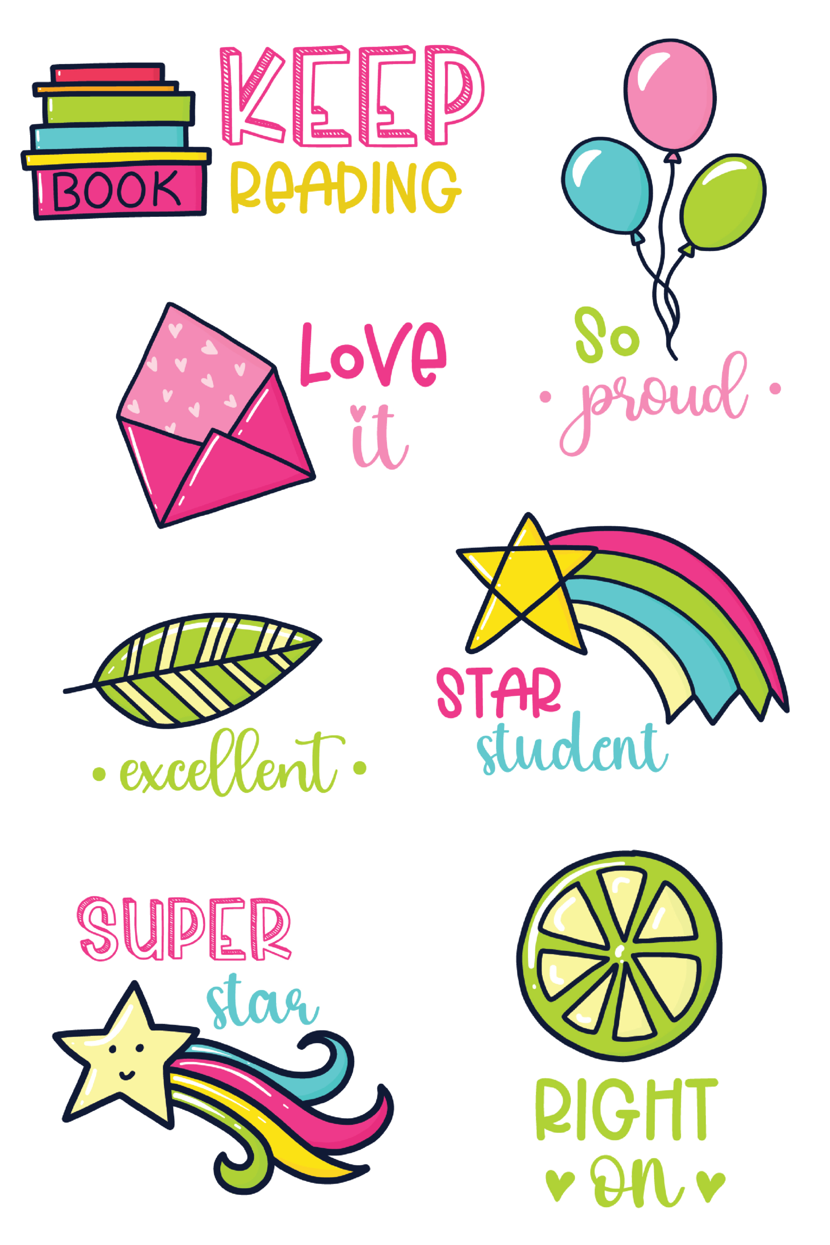 40 Super Cute Digital Teacher Stickers - Sarah Titus