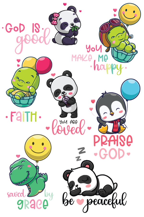Cute Christian Digital Animal Stickers-01
