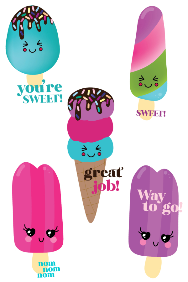 Cute Ice Cream Digital Stickers for Teachers-01