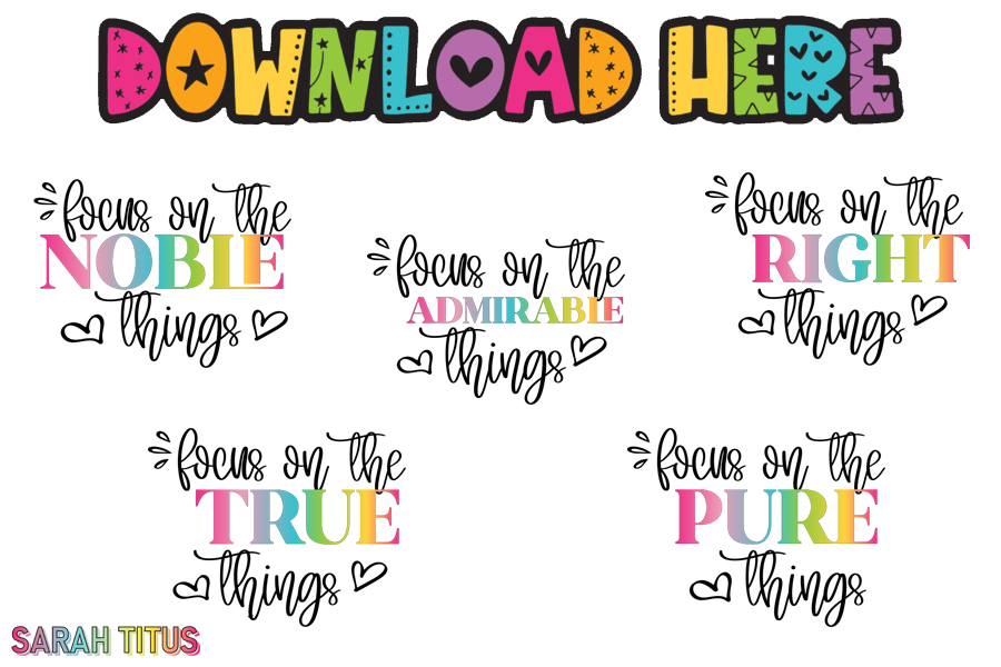 Focus on the Praiseworthy Things Free Christian SVG Set