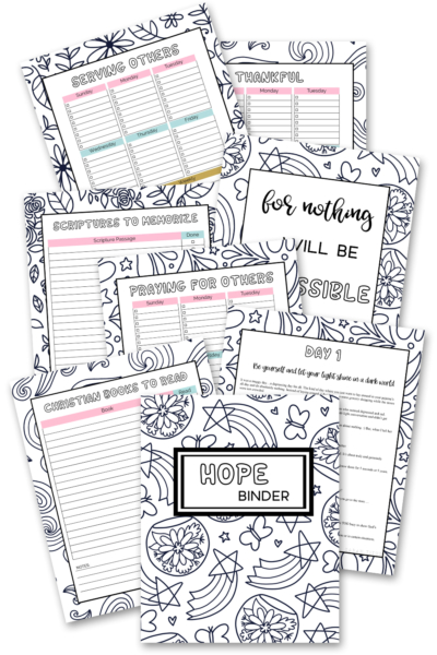 Coloring Hope Binder (31 Day Christian Devotional)