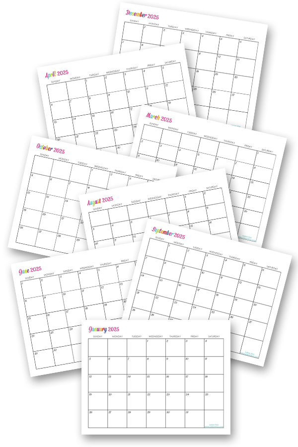 Customized Editable 2025 Free Printable Calendars Welcome