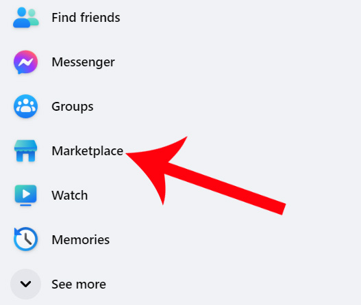 Facebook Marketplace Left Menu