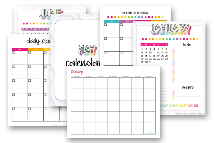 Teacher Binder Calendars