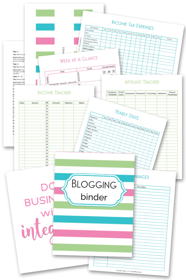 Blogging Binder Color and BW