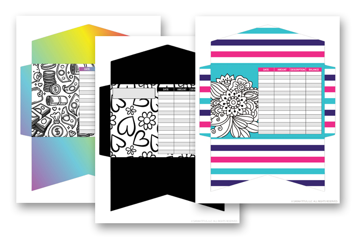 Colorable Cash Envelopes