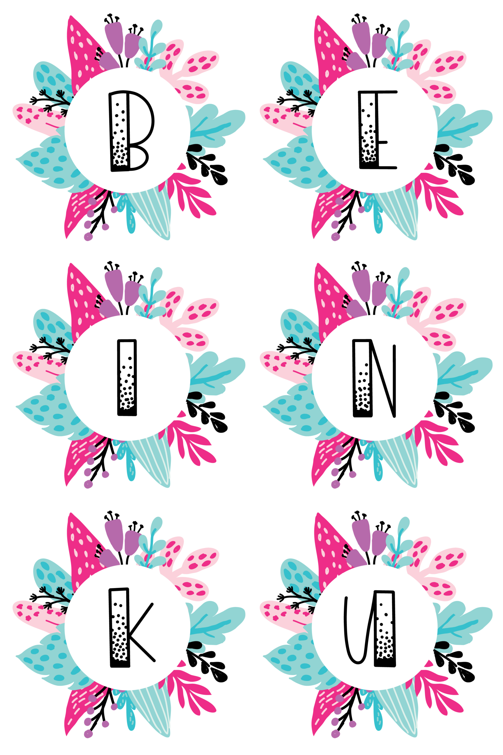 Free SVGs for Cricut – Pastel Flower Monograms-01