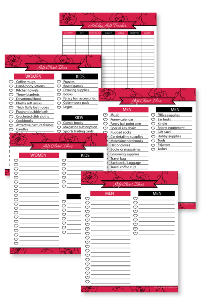 Holiday Gift Tracker Printable Set-01