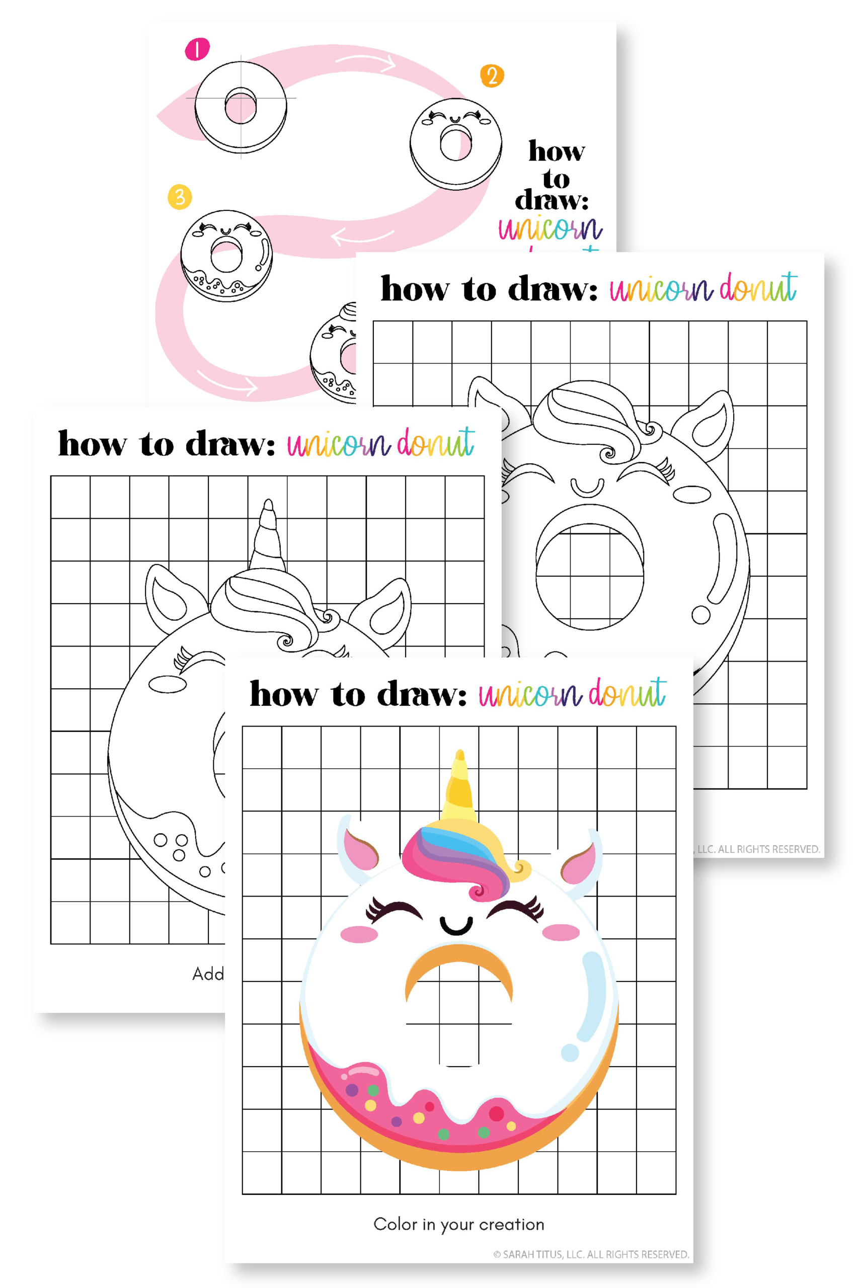 How to Draw a Unicorn Donut-01