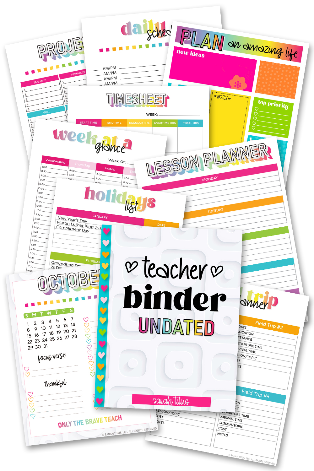 Free Teacher Binder 220 Pages Sarah Titus