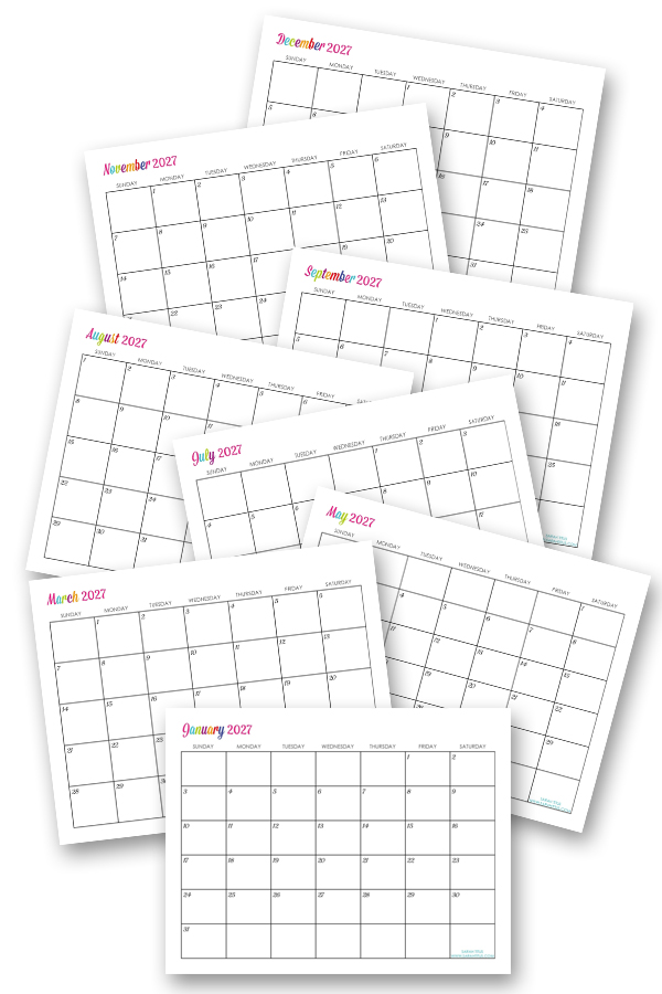 Custom Editable 2027 Free Printable Calendars LaptrinhX News